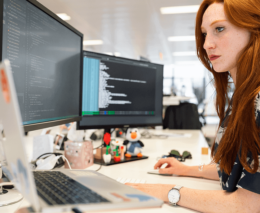 women working on codes