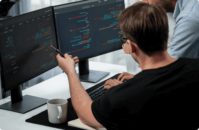 coding on laptop